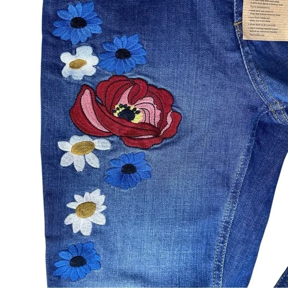 Boden the cavendish girlfriend jeans size 2 Petite embroidered New - Picture 5 of 9